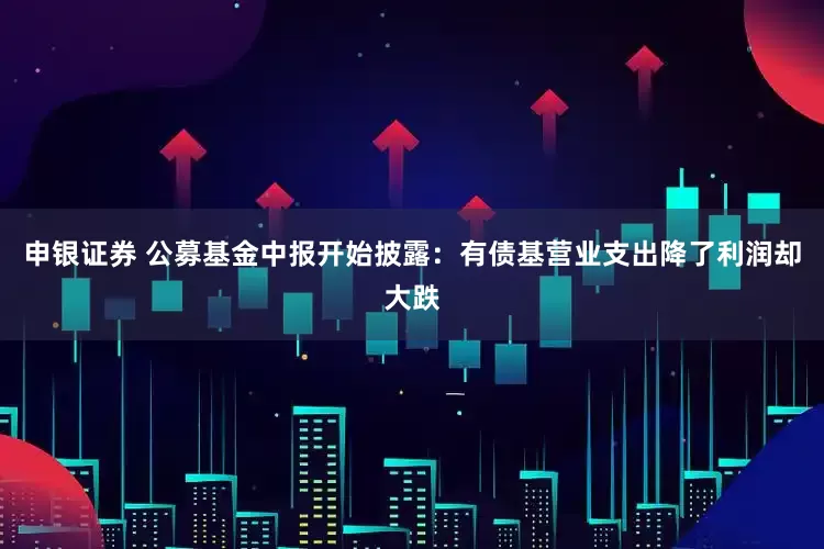 申银证券 公募基金中报开始披露：有债基营业支出降了利润却大跌